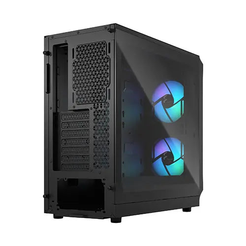 Fractal Design Focus 2 RGB (Black TG) Gaming Case w/ Clear Glass Window, ATX, 2 RGB Fans, RGB controller, Mesh Front, Innovative Shroud System - HONORABLE VETERANS SOLUTIONS