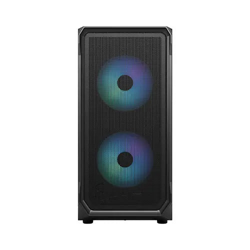 Fractal Design Focus 2 RGB (Black TG) Gaming Case w/ Clear Glass Window, ATX, 2 RGB Fans, RGB controller, Mesh Front, Innovative Shroud System - HONORABLE VETERANS SOLUTIONS
