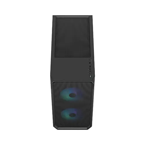 Fractal Design Focus 2 RGB (Black TG) Gaming Case w/ Clear Glass Window, ATX, 2 RGB Fans, RGB controller, Mesh Front, Innovative Shroud System - HONORABLE VETERANS SOLUTIONS