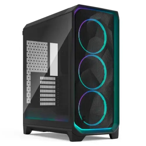 Fractal Design Meshify 3 Ambience Pro RGB (Black TG Light) Gaming Case w/ Light Tint Window, E-ATX, Mesh Front, 3x RGB Fans, Adjust Pro Hub, USB-C 20Gbps - HONORABLE VETERANS SOLUTIONS