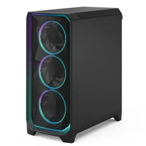 Fractal Design Meshify 3 Ambience Pro RGB (Black TG Light) Gaming Case w/ Light Tint Window, E-ATX, Mesh Front, 3x RGB Fans, Adjust Pro Hub, USB-C 20Gbps - HONORABLE VETERANS SOLUTIONS