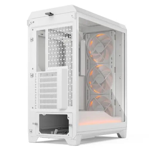 Fractal Design Meshify 3 Ambience Pro RGB (White TG Clear) Gaming Case w/ Clear Window, E-ATX, Mesh Front, 3x RGB Fans, Adjust Pro Hub, USB-C 20Gbps - HONORABLE VETERANS SOLUTIONS