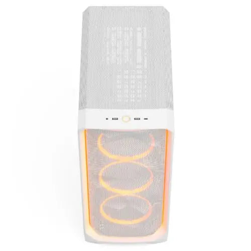 Fractal Design Meshify 3 Ambience Pro RGB (White TG Clear) Gaming Case w/ Clear Window, E-ATX, Mesh Front, 3x RGB Fans, Adjust Pro Hub, USB-C 20Gbps - HONORABLE VETERANS SOLUTIONS