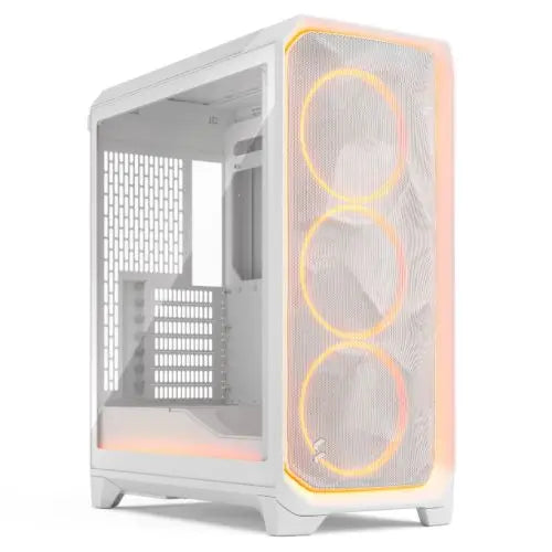 Fractal Design Meshify 3 Ambience Pro RGB (White TG Clear) Gaming Case w/ Clear Window, E-ATX, Mesh Front, 3x RGB Fans, Adjust Pro Hub, USB-C 20Gbps - HONORABLE VETERANS SOLUTIONS