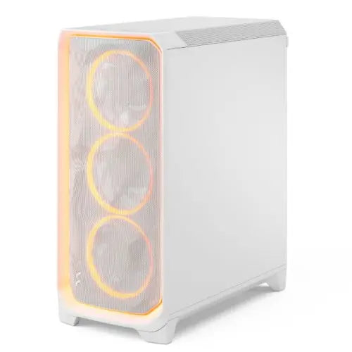 Fractal Design Meshify 3 Ambience Pro RGB (White TG Clear) Gaming Case w/ Clear Window, E-ATX, Mesh Front, 3x RGB Fans, Adjust Pro Hub, USB-C 20Gbps - HONORABLE VETERANS SOLUTIONS