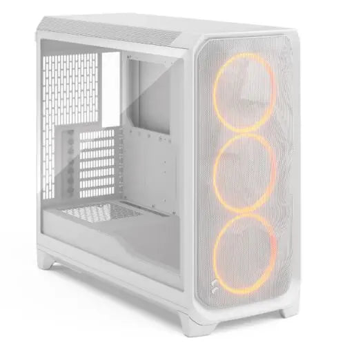 Fractal Design Meshify 3 XL (White RGB TG Clear) Case w/ Clear Window, E-ATX, Mesh Front, 3x RGB Fans, USB-C 20Gbps - HONORABLE VETERANS SOLUTIONS
