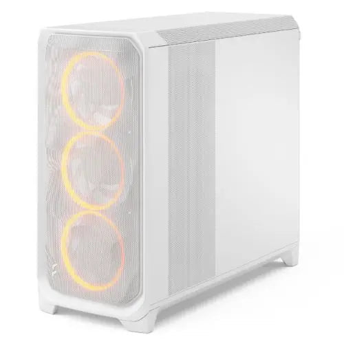 Fractal Design Meshify 3 XL (White RGB TG Clear) Case w/ Clear Window, E-ATX, Mesh Front, 3x RGB Fans, USB-C 20Gbps - HONORABLE VETERANS SOLUTIONS