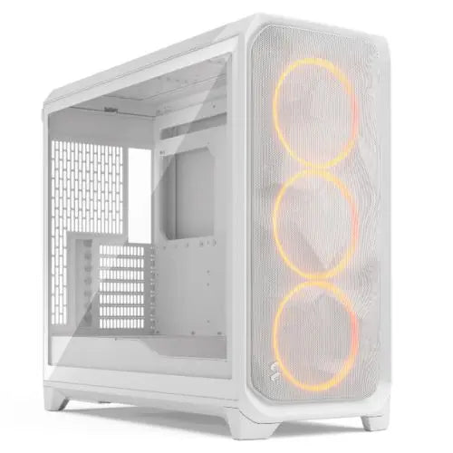 Fractal Design Meshify 3 XL (White RGB TG Clear) Case w/ Clear Window, E-ATX, Mesh Front, 3x RGB Fans, USB-C 20Gbps - HONORABLE VETERANS SOLUTIONS