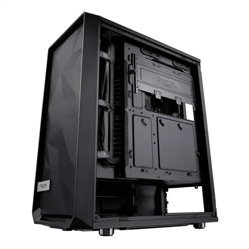Fractal Design Meshify C (Dark TG) Gaming Case w/ Dark Tint Glass Window, ATX, Angular Mesh Front, High-airflow, 2 x 120mm Fans - HONORABLE VETERANS SOLUTIONS