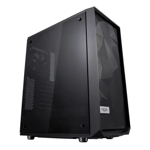 Fractal Design Meshify C (Dark TG) Gaming Case w/ Dark Tint Glass Window, ATX, Angular Mesh Front, High-airflow, 2 x 120mm Fans - HONORABLE VETERANS SOLUTIONS