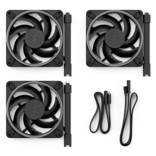 Fractal Design Momentum 12 ARGB 120mm PWM Case Fans (3-Pack), 16 LEDs, FDB Bearing, 350-2200 RPM, 8-pin Connector, Black - HONORABLE VETERANS SOLUTIONS