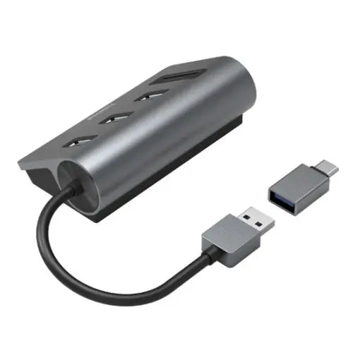 Hama External USB 3.2 Gen1 Hub/Card Reader, 3x USB-A, SD, microSD, USB Powered, USB-C Adapter - HONORABLE VETERANS SOLUTIONS