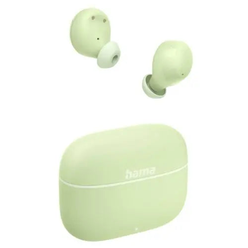 Hama (Freedom Buddy II) Bluetooth Earbuds True Wireless with Mic, Bass Boost, Touch/Voice Control, 20 Hour Battery, Charging/Carry Case, Green - HONORABLE VETERANS SOLUTIONS