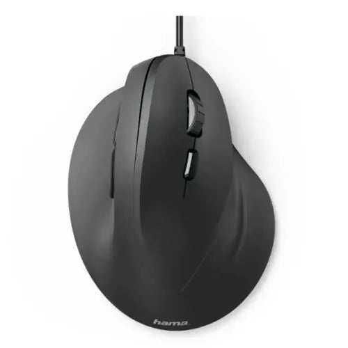 Hama Vertical Ergonomic EMC-500 Wired Optical Mouse, 6 Buttons, 1000-1800 DPI, Black *Right Handed version* - HONORABLE VETERANS SOLUTIONS