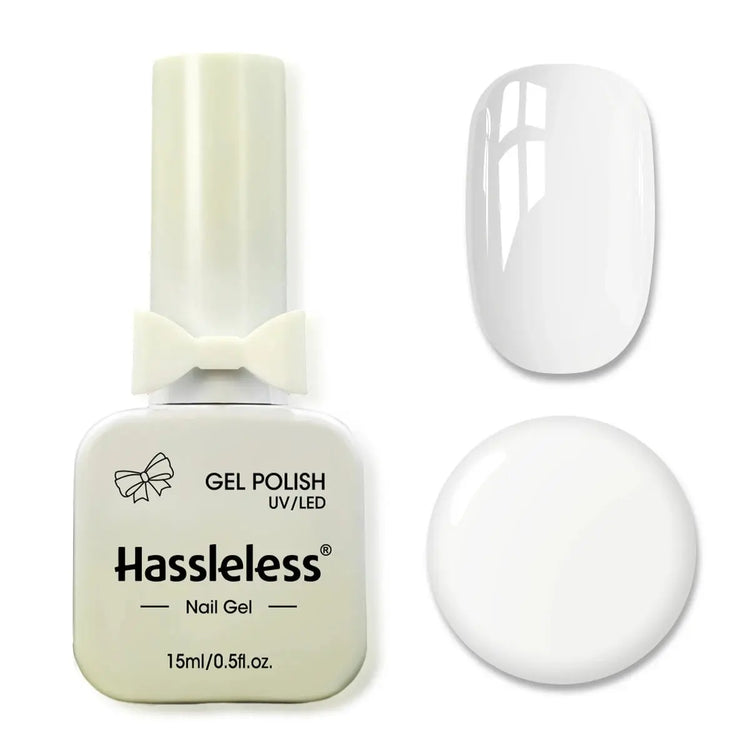 Hassleless Pudding Milky White Gel Nail Polish, Pure Color UV Gel Polish, For Professionals Starter Nail Art DIY 15ml - HONORABLE VETERANS SOLUTIONS
