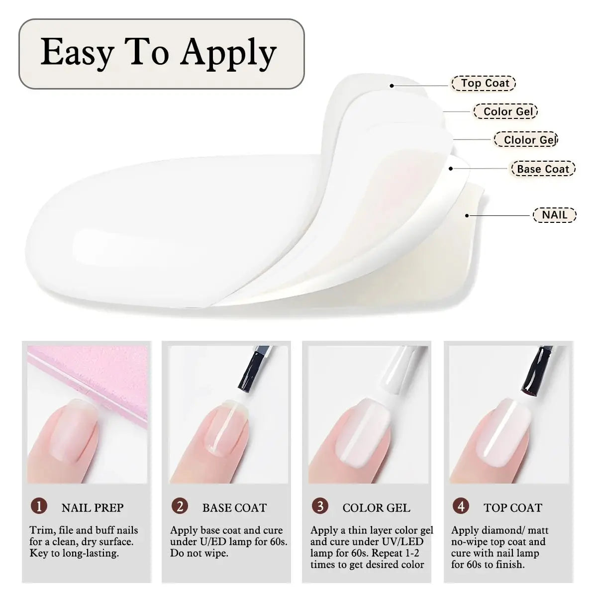 Hassleless Pudding Milky White Gel Nail Polish, Pure Color UV Gel Polish, For Professionals Starter Nail Art DIY 15ml - HONORABLE VETERANS SOLUTIONS