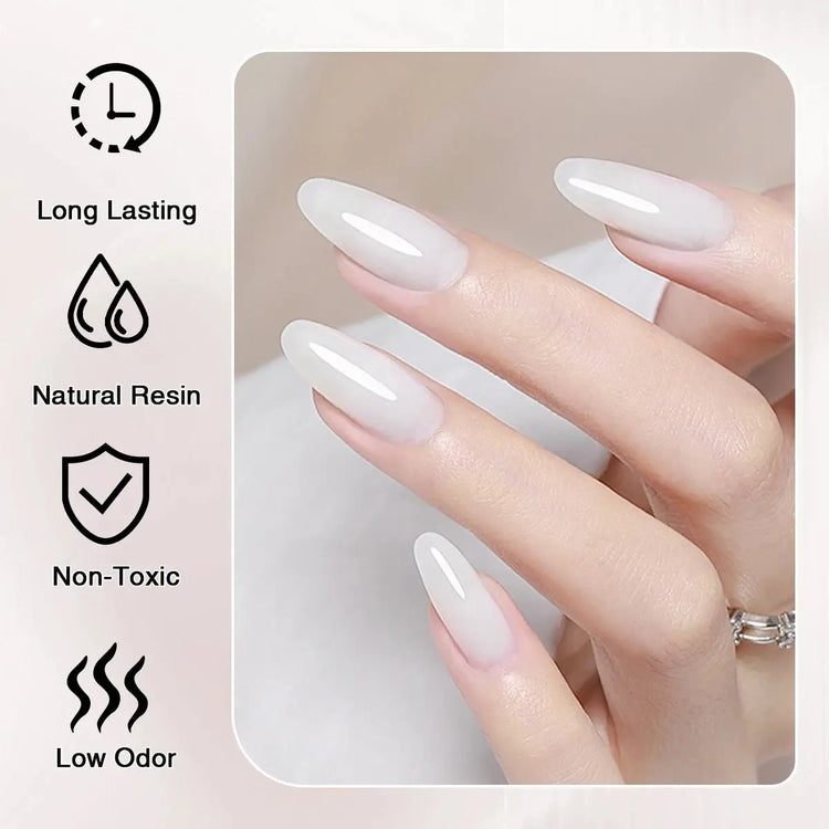 Hassleless Pudding Milky White Gel Nail Polish, Pure Color UV Gel Polish, For Professionals Starter Nail Art DIY 15ml - HONORABLE VETERANS SOLUTIONS