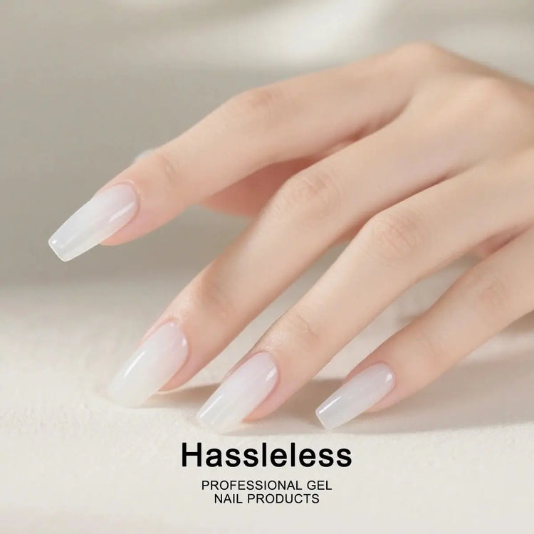 Hassleless Pudding Milky White Gel Nail Polish, Pure Color UV Gel Polish, For Professionals Starter Nail Art DIY 15ml - HONORABLE VETERANS SOLUTIONS