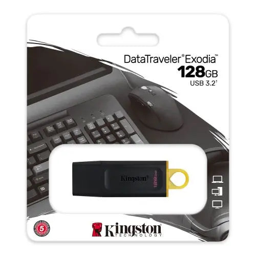 Kingston 128GB DataTraveler Exodia USB 3.2 Gen1 Memory Pen, Cap, Key Ring - HONORABLE VETERANS SOLUTIONS