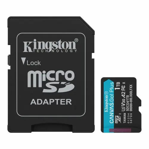 Kingston 1TB Canvas Go! Plus Gen4 MicroSDXC Card with SD Adapter, UHS-I Class 10, U3, A2 App Performance, 200MB/s - HONORABLE VETERANS SOLUTIONS