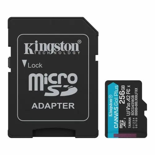 Kingston 256GB Canvas Go! Plus Gen4 MicroSDXC Card with SD Adapter, UHS-I Class 10, U3, A2 App Performance, 200MB/s - HONORABLE VETERANS SOLUTIONS