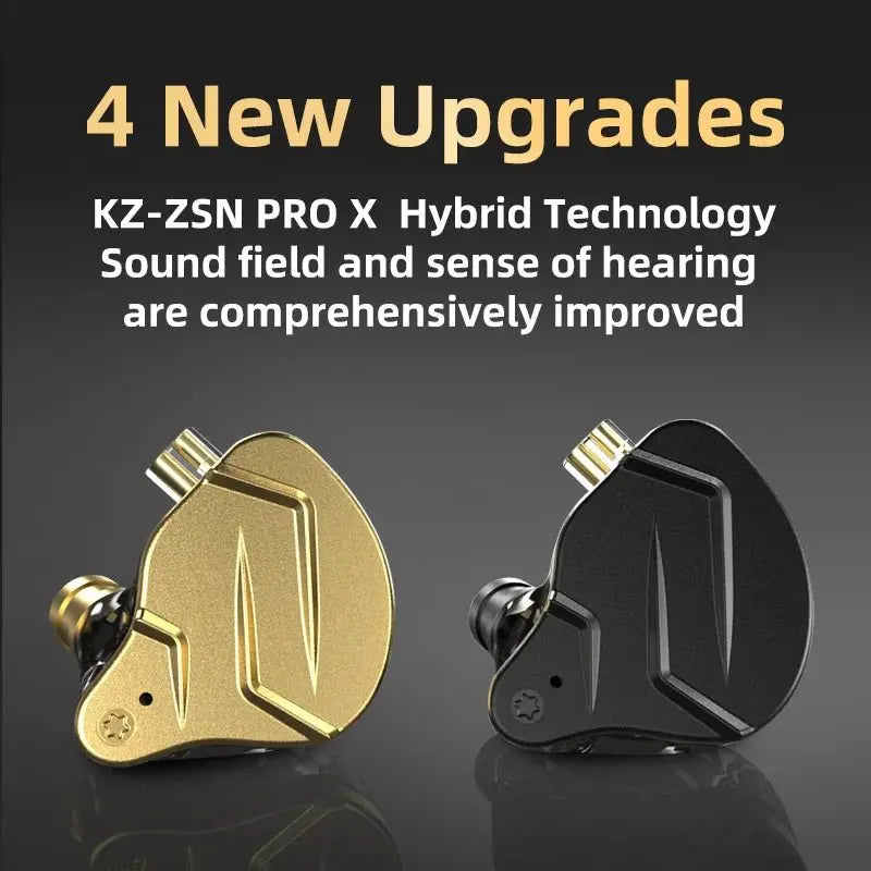 KZ ZSN Pro X 1DD 1BA Metal HIFI In Ear Earphone Bass Earbuds Hybrid Driver Sport Headset Very Low Voice For ZSX ZAX ASX EDX Z1 - HONORABLE VETERANS SOLUTIONS