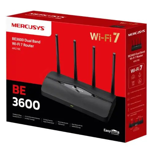 Mercusys (MR27BE) BE3600 Dual Band Wi-Fi 7 Router, MLO, 2.5G LAN, 2.5G WAN, EasyMesh Compatible - HONORABLE VETERANS SOLUTIONS