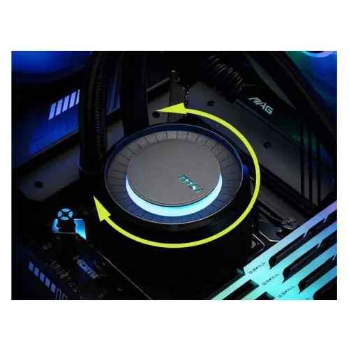 MSI MAG CORELIQUID E360 360mm Liquid CPU Cooler, 3x ARGB PWM Fans, Rotatable ARGB Blockhead, Black - HONORABLE VETERANS SOLUTIONS