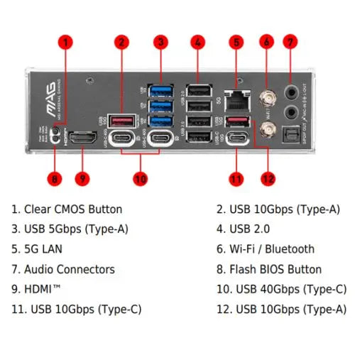 MSI MAG X870E TOMAHAWK WIFI, AMD X870E, AM5, ATX, 4 DDR5, HDMI, 2 USB4, Wi-Fi 7, 5G LAN, 4x M.2 - HONORABLE VETERANS SOLUTIONS