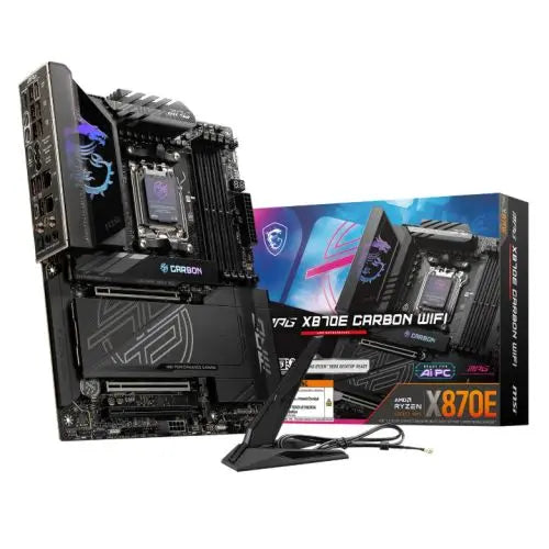 MSI MPG X870E CARBON WIFI, AMD X870E, AM5, ATX, 4 DDR5, HDMI, 2 USB4, Wi-Fi 7, 5G & 2.5G LAN, RGB, 4x M.2 - HONORABLE VETERANS SOLUTIONS