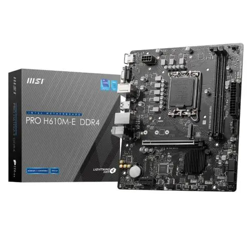 MSI PRO H610M-E DDR4, Intel H610, 1700, Micro ATX, 2 DDR4, VGA, HDMI, GB LAN, 1x M.2 - HONORABLE VETERANS SOLUTIONS