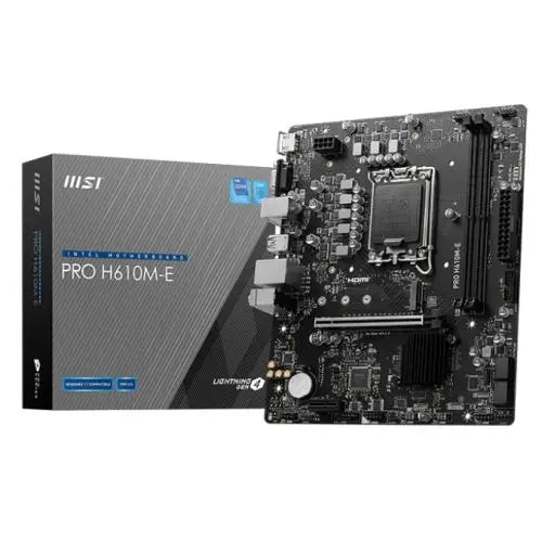 MSI PRO H610M-E, Intel H610, 1700, Micro ATX, 2 DDR5, VGA, HDMI, GB LAN, 1x M.2 - HONORABLE VETERANS SOLUTIONS