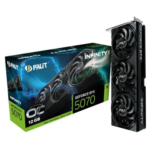 Palit RTX5070 Infinity 3 OC, PCIe5, 12GB DDR7, HDMI, 3 DP, 2542MHz Clock, Overclocked, Compact SFF-Ready - HONORABLE VETERANS SOLUTIONS