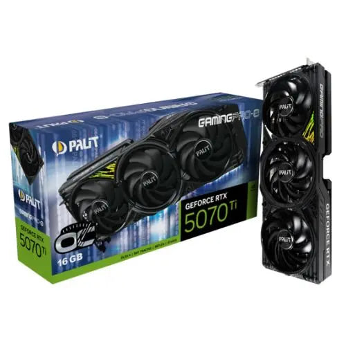 Palit RTX5070 Ti GamingPro-S OC, PCIe5, 16GB DDR7, HDMI, 3 DP, 2482MHz Clock, RGB Lighting, Overclocked - HONORABLE VETERANS SOLUTIONS