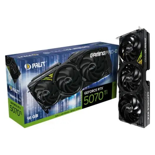 Palit RTX5070 Ti GamingPro-S, PCIe5, 16GB DDR7, HDMI, 3 DP, 2452MHz Clock, RGB Lighting - HONORABLE VETERANS SOLUTIONS