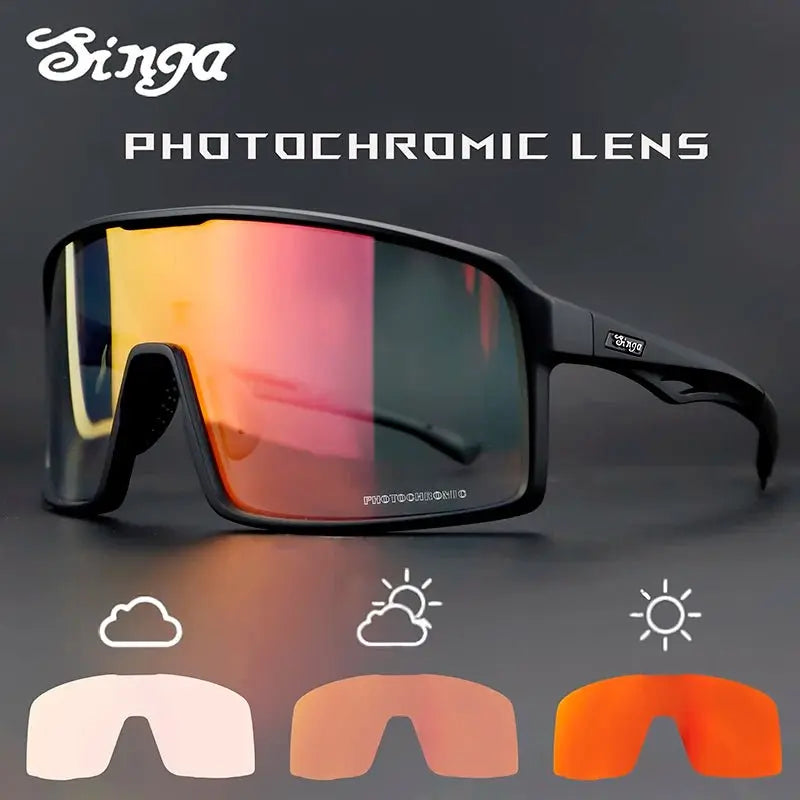 Photochromic Cycling Glasses Singa Cycling Sunglasses UV400 Runnning Sunglasses Eyepieces Bicycle Eyewear Sunglasses Equipment - HONORABLE VETERANS SOLUTIONS