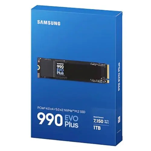 Samsung 1TB 990 EVO PLUS M.2 NVMe Gen4/5 SSD, M.2 2280, PCIe 4.0/5.0 x2, V-NAND, R/W 7150/6300 MB/s, 850K/1350K IOPS - HONORABLE VETERANS SOLUTIONS