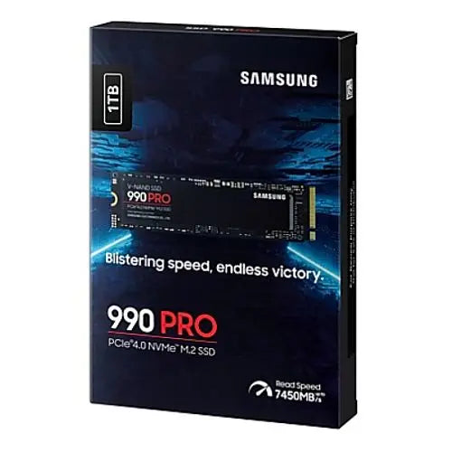 Samsung 1TB 990 PRO M.2 NVMe Gen4 SSD, M.2 2280, PCIe 4.0, V-NAND, R/W 7450/6900 MB/s, 1200K/1550K IOPS - HONORABLE VETERANS SOLUTIONS
