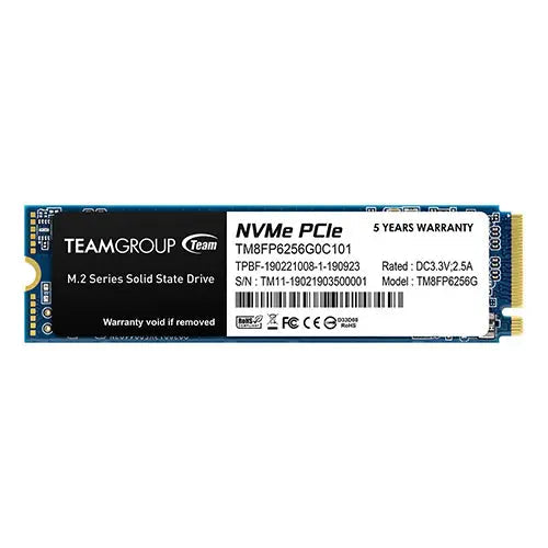 Team 256GB MP33 M.2 NVMe Gen3 SSD, M.2 2280, PCIe3, R/W 1600/1000 MB/s - HONORABLE VETERANS SOLUTIONS