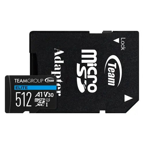 Team 512GB Elite A1 MicroSDXC Card with SD Adapter, UHS-I Class 3, U3, A1 App Performance, 100MB/s - HONORABLE VETERANS SOLUTIONS