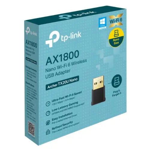 TP-LINK (Archer TX20U Nano) AX1800 Dual Band Wi-Fi 6 Wireless USB Adapter, USB 2.0, MU-MIMO, OFDMA - HONORABLE VETERANS SOLUTIONS