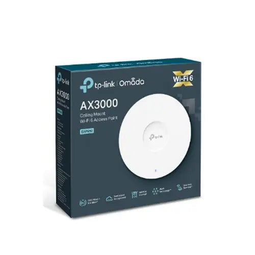 TP-LINK (EAP650) AX3000 Dual Band Ceiling Mount Wi-Fi 6 Access Point, PoE+, Omada Mesh, Ultra Slim Design - HONORABLE VETERANS SOLUTIONS