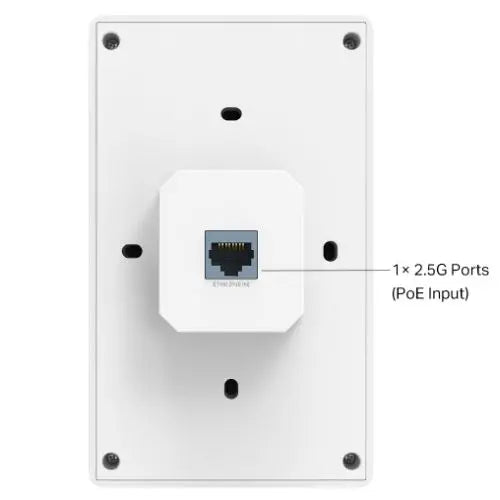 TP-LINK (EAP725-WALL) BE3600 Dual Band Wall Plate Wi-Fi 7 Access Point, PoE, 2.5GB Ports, 160MHz Bandwidth, Omada Mesh, Multi-RUs - HONORABLE VETERANS SOLUTIONS