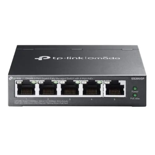 TP-LINK (ES205GP) Omada 5-Port Gigabit Easy Managed Switch with 4-Port PoE+, 5x GB Ports, Metal Casing - HONORABLE VETERANS SOLUTIONS