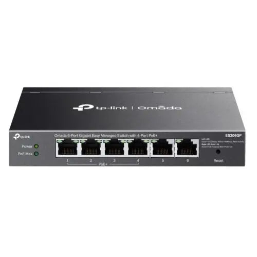 TP-LINK (ES206GP) Omada 6-Port Gigabit Easy Managed Switch with 4-Port PoE+, 6x GB Ports, Metal Casing - HONORABLE VETERANS SOLUTIONS
