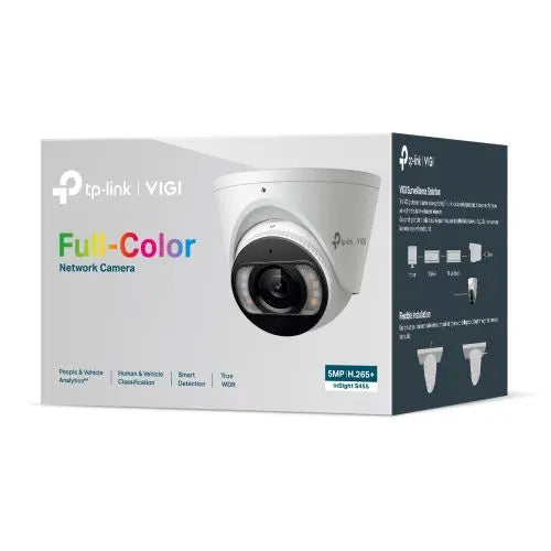 TP-LINK (InSight S455 4MM) VIGI 5MP Full-Colour Turret Network Camera w/ 4mm Lens, IP67, PoE, AI Detection/Classification, H.265+ - HONORABLE VETERANS SOLUTIONS