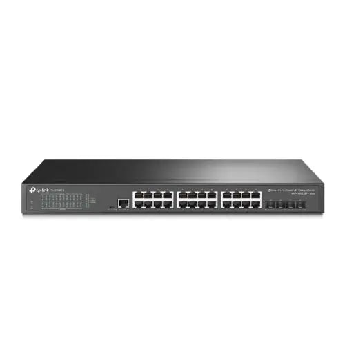 TP-LINK (SG3428X) JetStream 24-Port Gigabit L2+ Managed Switch with 4 10GE SFP+ Slots, L2+/L3, Fanless, Rackmountable - HONORABLE VETERANS SOLUTIONS