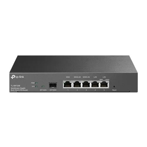 TP-LINK (TL-ER7206) SafeStream Gigabit Multi-WAN VPN Router, Omada SDN, 5x GB LAN, Up to 4x WAN, SFP Port, Abundant Security Features - HONORABLE VETERANS SOLUTIONS