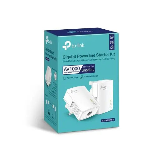 TP-LINK (TL-PA7017 KIT) AV1000 GB Powerline Adapter Kit, 1-Port - HONORABLE VETERANS SOLUTIONS