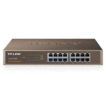TP-LINK (TL-SF1016DS) 16-Port 10/100Mbps Unmanaged Desktop/Rackmount Switch, 13-inch Steel Case - HONORABLE VETERANS SOLUTIONS